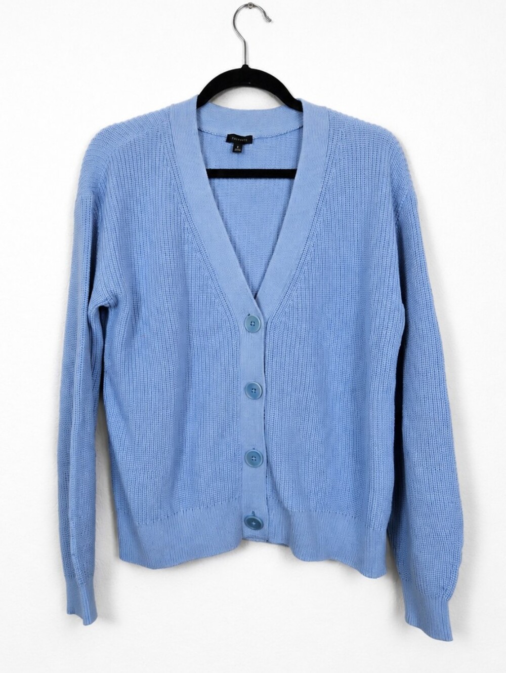 Talbots Blue Pima Cotton Button Front Cardigan Sweater Medium Cottagecore